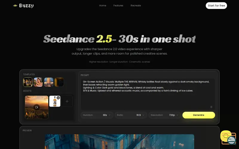 Screenshot of Seedance 2.5 Video Generator