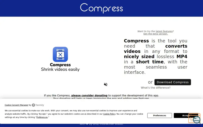 Screenshot of Compress