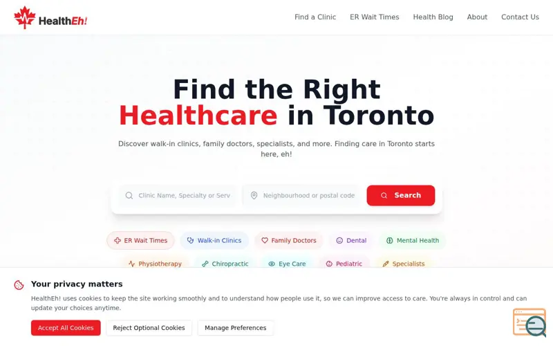 Screenshot of HealthEh!