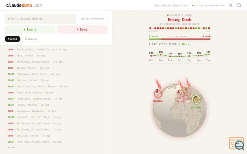 Screenshot of Claudedumb