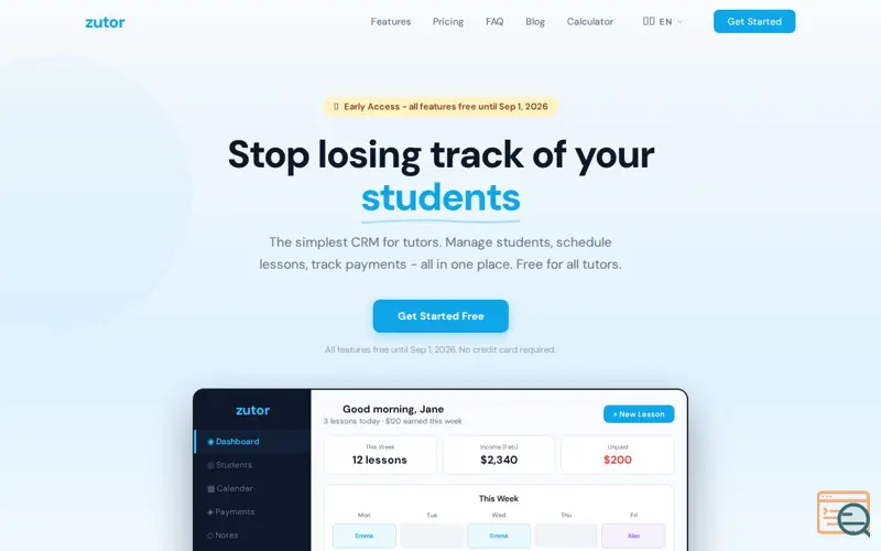 Screenshot of Zutor