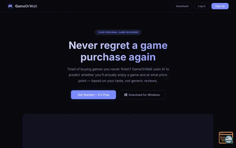 Screenshot of GameOrWait