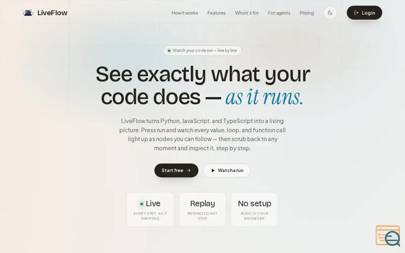 Screenshot of LiveFlow