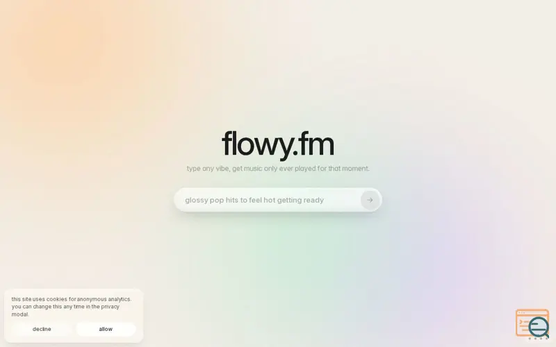 Screenshot of Flowy.fm, a launch using Tigris Data