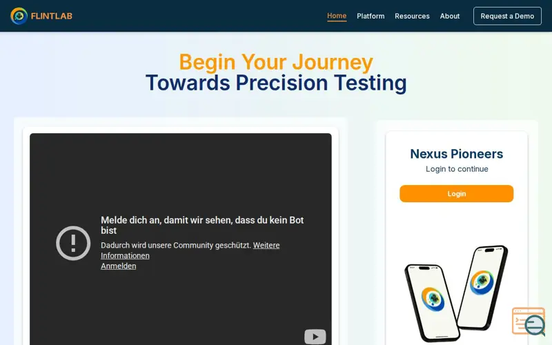 Screenshot of FlintLab Sirius Platform, a launch using ThriveStack