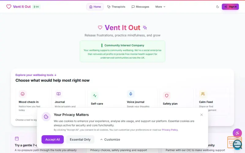 Screenshot of Vent It Out