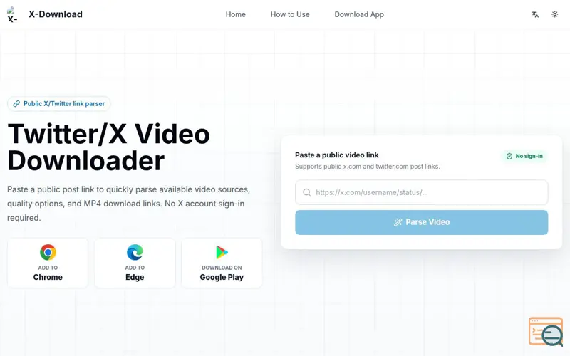 Screenshot of Twitter/X Video Downloader, a launch using Microsoft Edge Add-ons