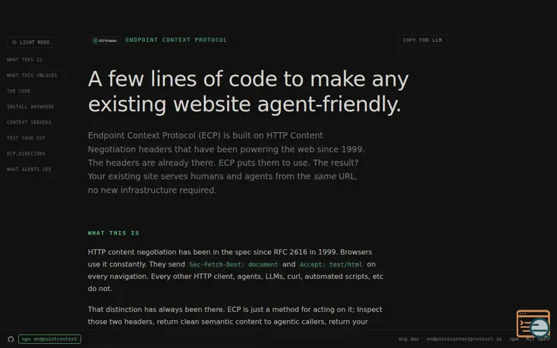 Screenshot of Endpoint Context Protocol