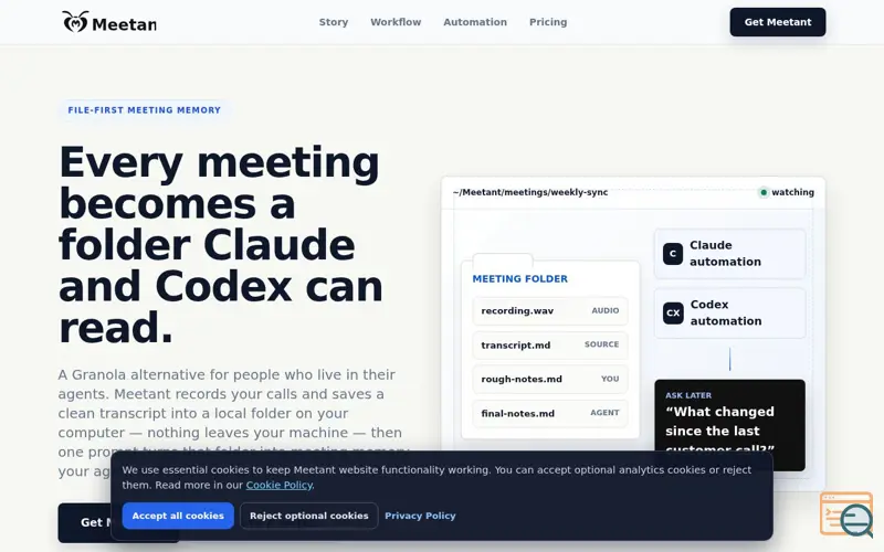 Screenshot of Meetant
