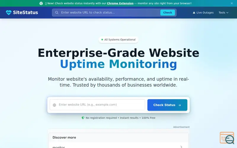 Screenshot of SiteStatus.org