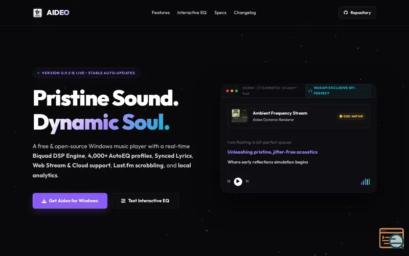 Screenshot of Aideo Music Player