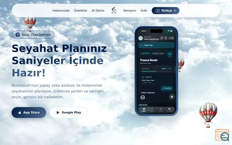 Screenshot of NomadoAI