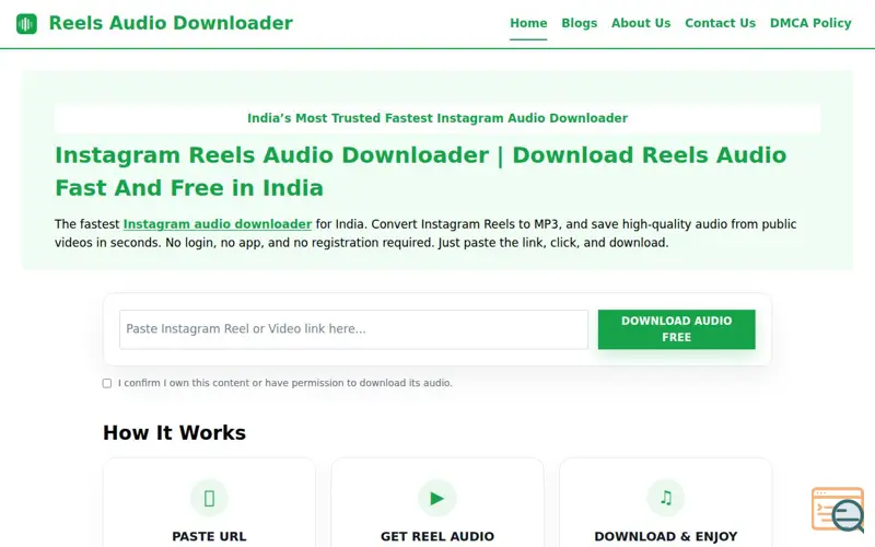 Screenshot of Reels Audio Downloader