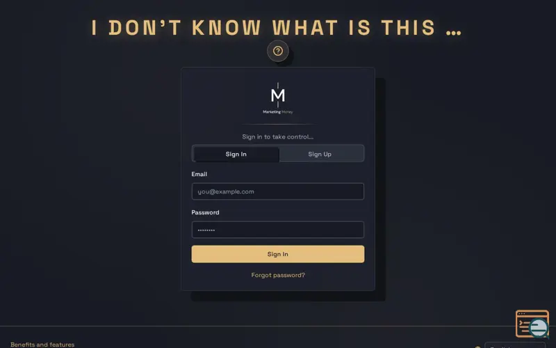 Screenshot of Marketing Money