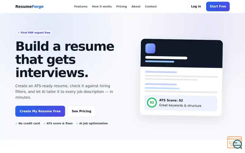 Screenshot of ResumeForge