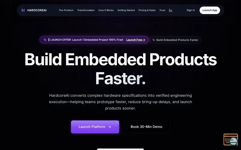 Screenshot of HardcoreAI the  AI Firmware Engineer