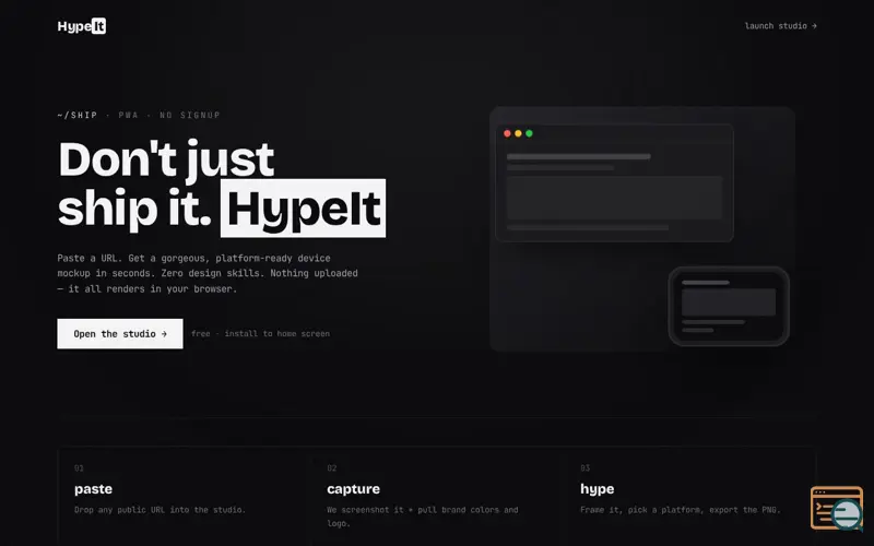 Screenshot of HypeIt