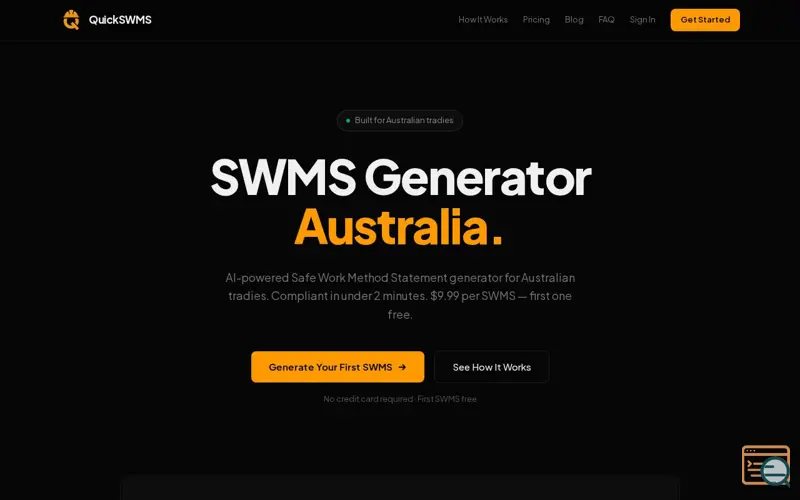 Screenshot of QuickSWMS
