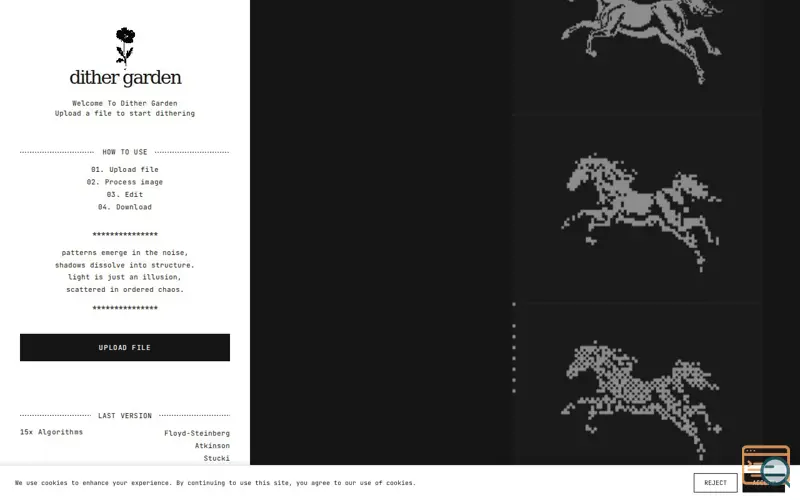 Screenshot of Dither Garden