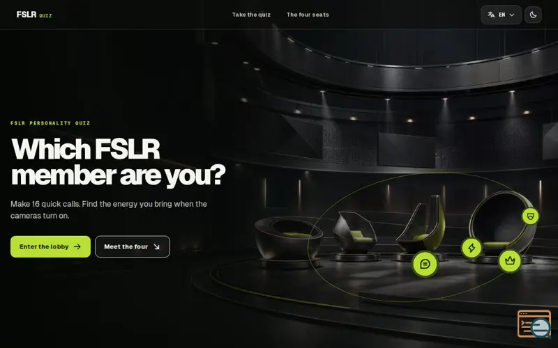 Screenshot of FSLR Quiz