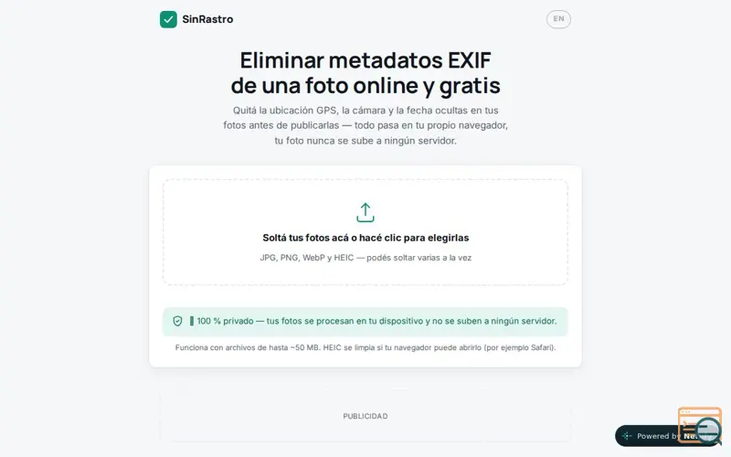 Screenshot of SinRastro