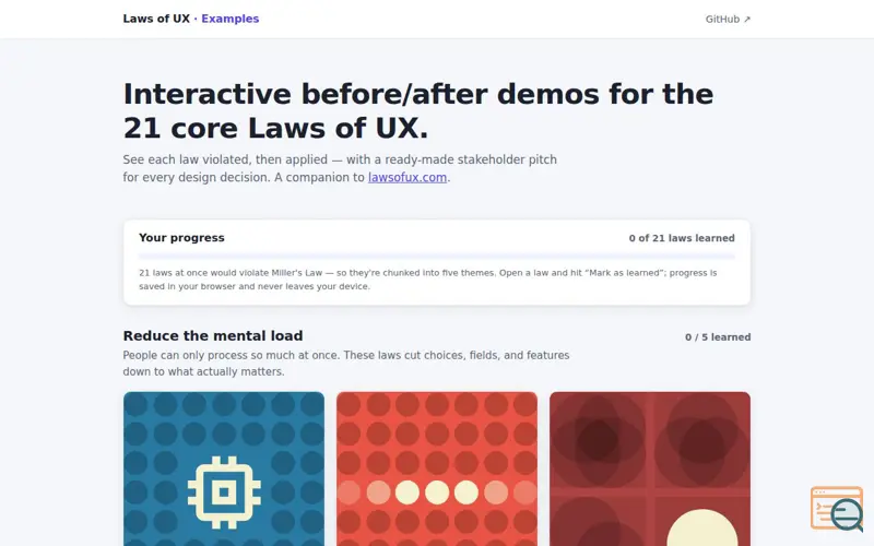 Screenshot of Laws-of-ux-examples