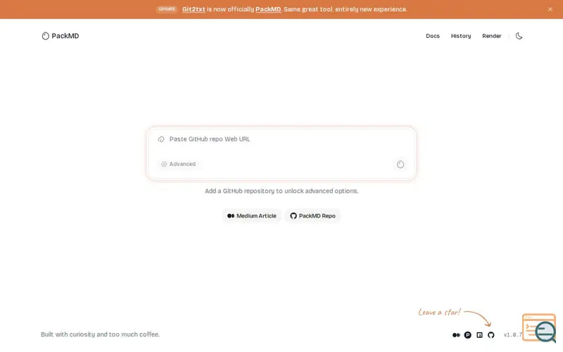 Screenshot of PackMD