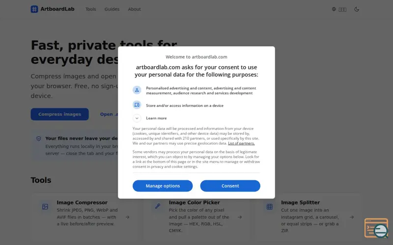 Screenshot of ArtboardLab — Free browser-based tools for designers