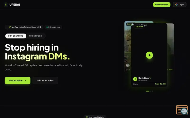 Screenshot of Uper AI - Discover & Launchpad