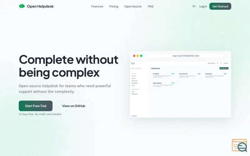 Screenshot of Open Helpdesk