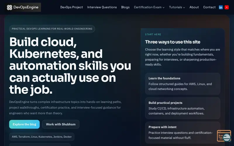 Screenshot of DevOpsEngine