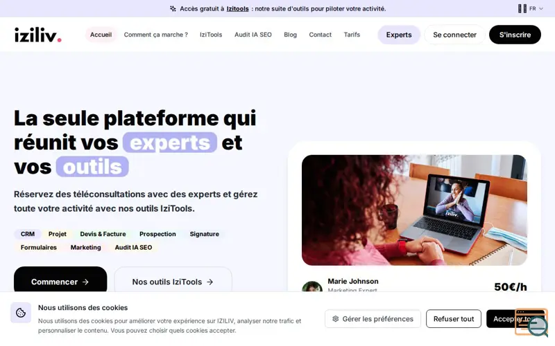 Screenshot of IZILIV, a launch using eTarget Emailing