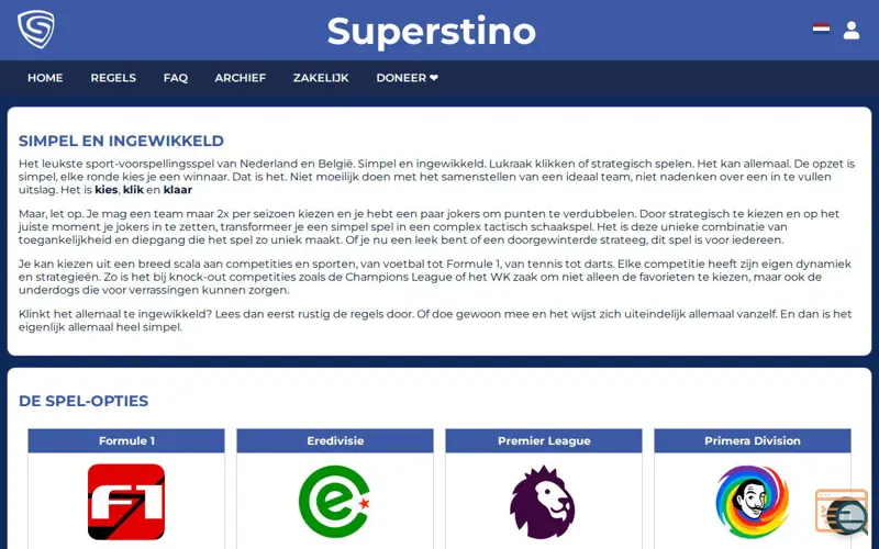 Screenshot of Superstino Games