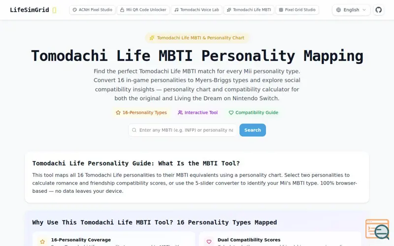 Screenshot of LifeSimGrid