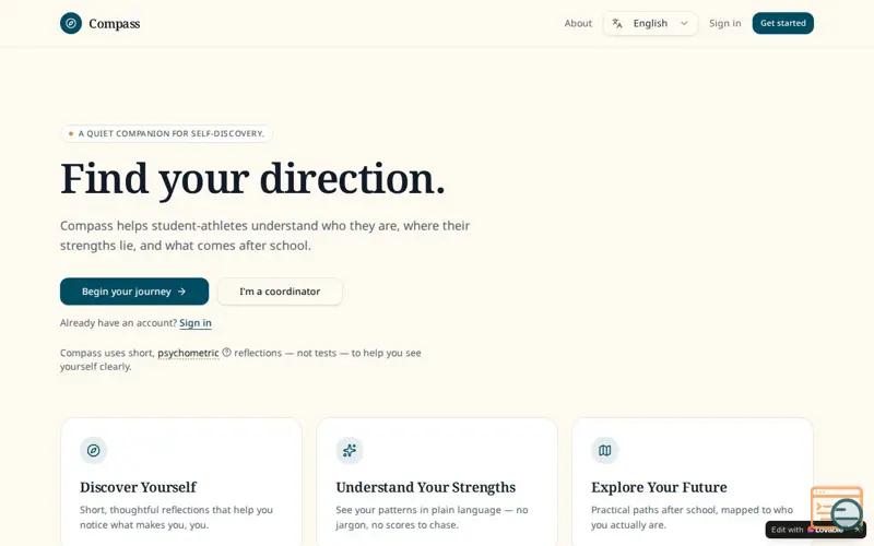 Screenshot of Compass — Find your path