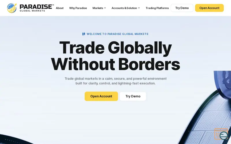 Screenshot of Paradise Global Markets