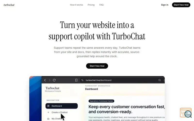 Screenshot of Turbochat AI