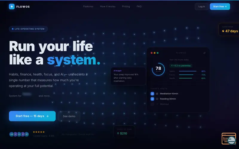 Screenshot of FlowOS