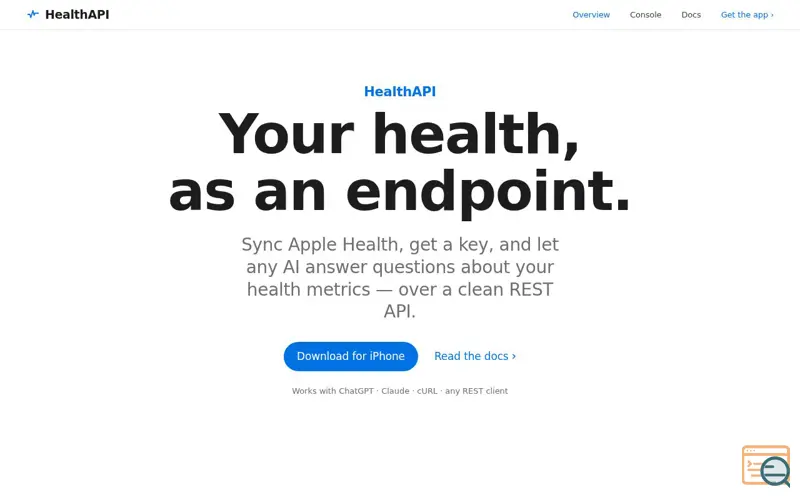 Screenshot of HealthAPI