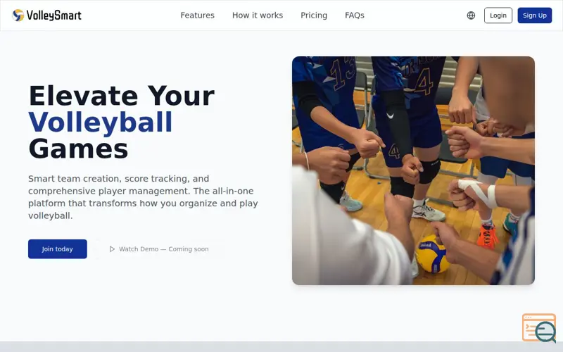 Screenshot of VolleySmart