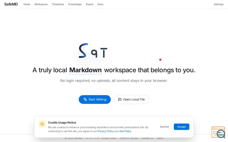 Screenshot of SafeMD