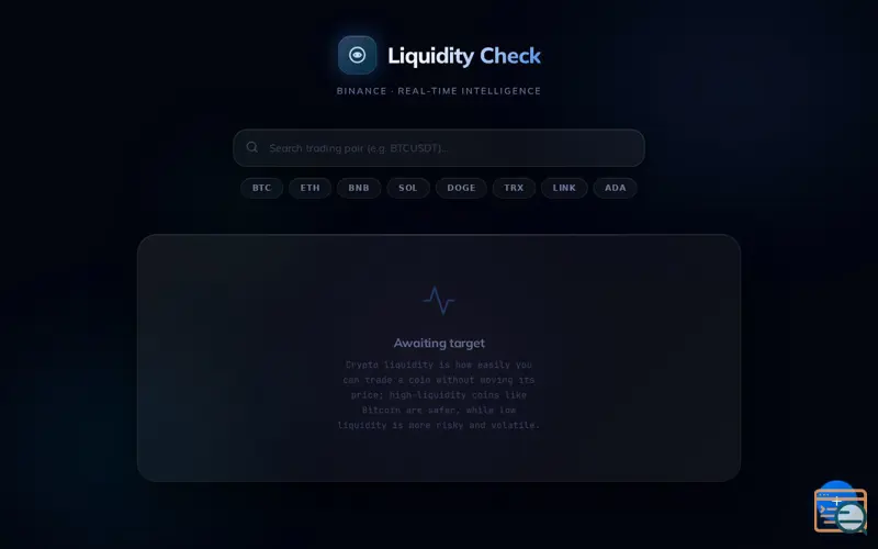 Screenshot of Crypto Liquidity Checker 
