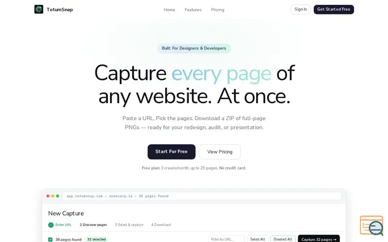 Screenshot of TotumSnap — Full