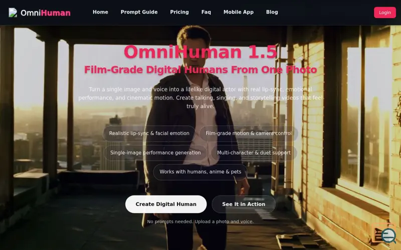 Screenshot of OmniHuman 1.5