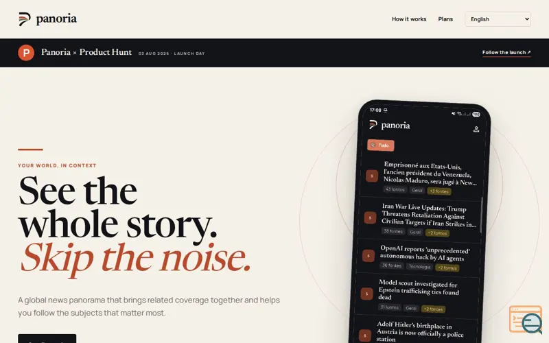 Screenshot of Panoria — See the whole story