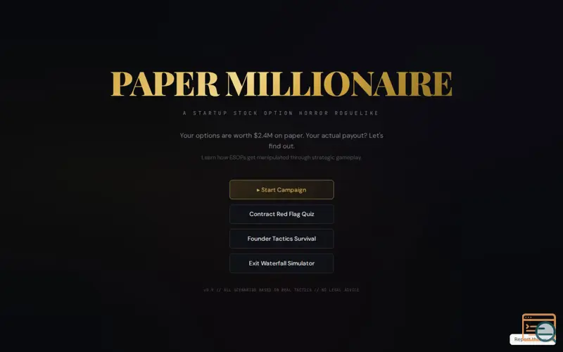 Screenshot of Paper Millionaire