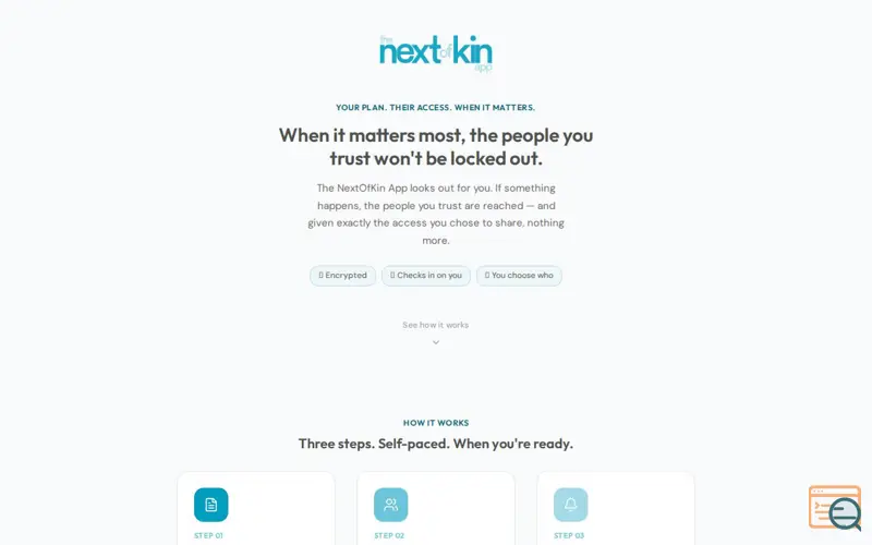 Screenshot of The NextOfKin App