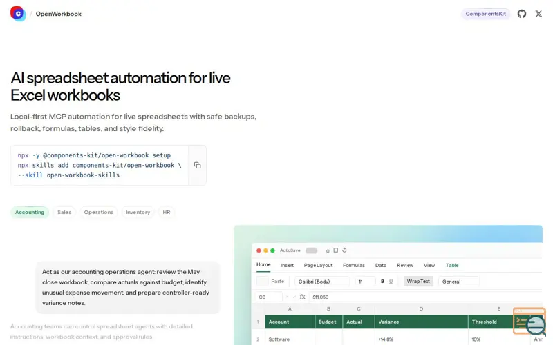 Screenshot of OpenWorkbook