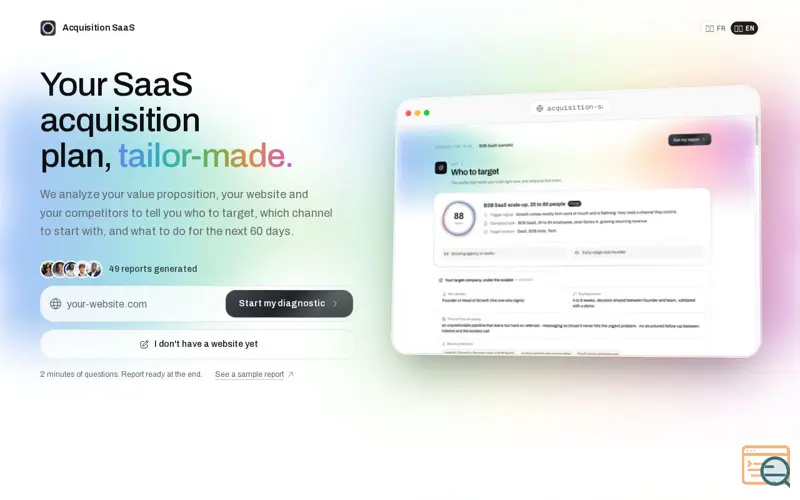 Screenshot of Acquisition SaaS