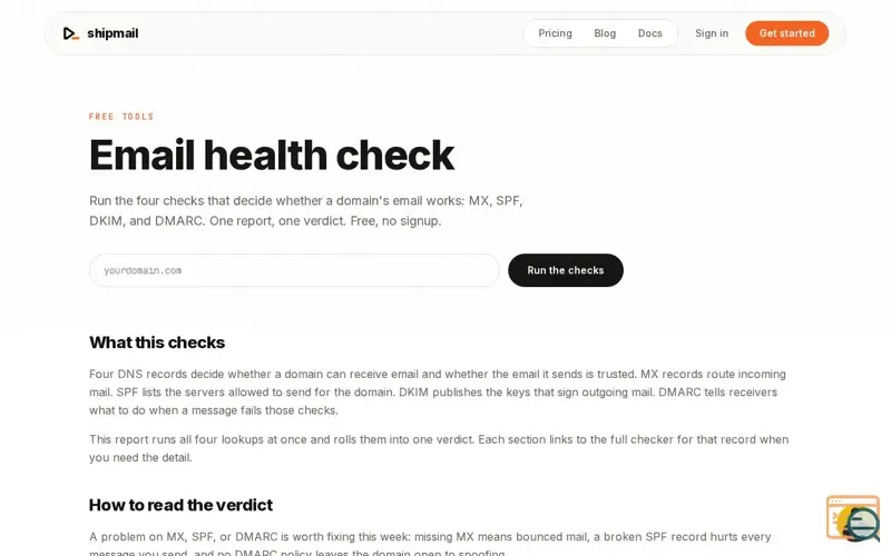 Screenshot of Shipmail